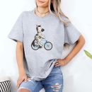 Zebra On Bike Black White Stripe Biking T-Shirt